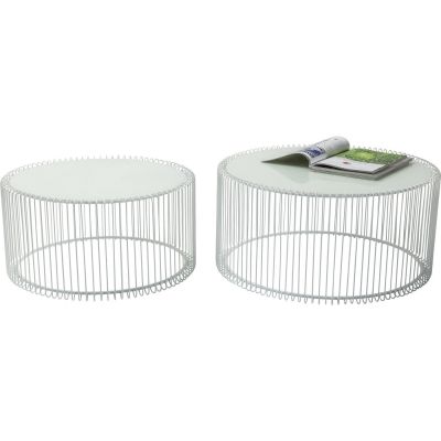 Журнальний столик Wire White (2/Set) 80179 у Києві купити kare-design меблі світло декор