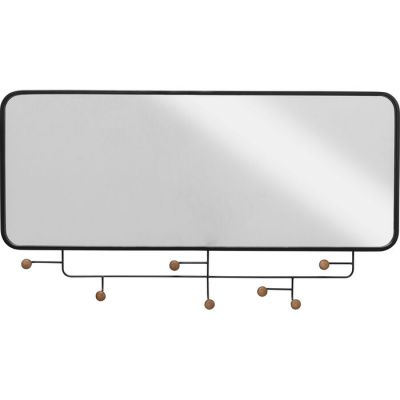 Дзеркало настінне з вішаком прямокутне  KARE DESIGN Gina Mirror, 54х100 см, (чорний) 86953 у Києві купити kare-design меблі світло декор