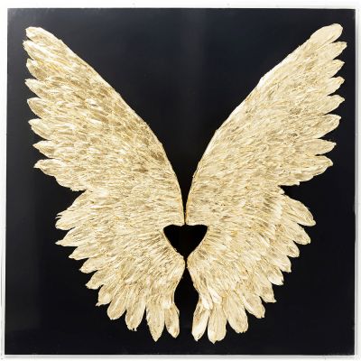Украшение настенное Wings Gold Black 120x120cm 61469 в Киеве купить kare-design мебель свет декор