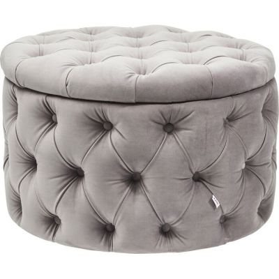 Пуф скриня круглий KARE DESIGN Desire Round Velvet Silver, d:73, (сірий) 81041 в Киеве купить kare-design мебель свет декор