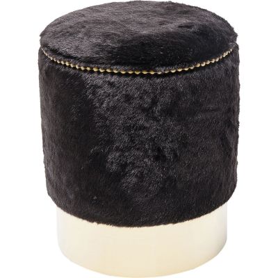 Пуф Cherry Fur Black Brass d:35см 84323 у Києві купити kare-design меблі світло декор