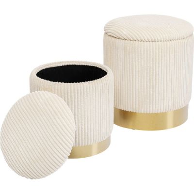 Пуф скриня KARE DESIGN Cherry Storage Cord Creme (2/Set), d:38, (кремовий) 86512 в Киеве купить kare-design мебель свет декор