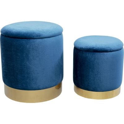 Пуф Cherry Storage Blue Brass (2/Set) 87227 в Киеве купить kare-design мебель свет декор