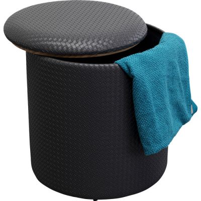 Пуф скриня круглий KARE DESIGN Venezia Storage Black, d:40, (чорний) 87698 у Києві купити kare-design меблі світло декор