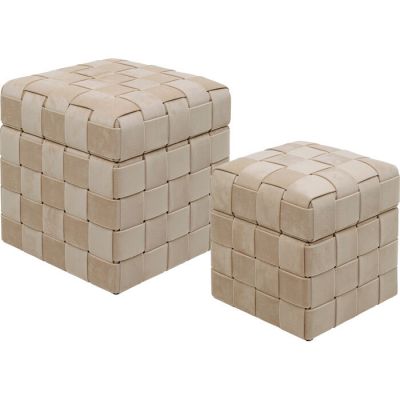 Пуф скриня KARE DESIGN Weave Beige, (2/Set), (бежевий) 70933 в Киеве купить kare-design мебель свет декор