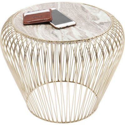 Приставний столик Beam Grey Marble Brass d:43см 83737 у Києві купити kare-design меблі світло декор