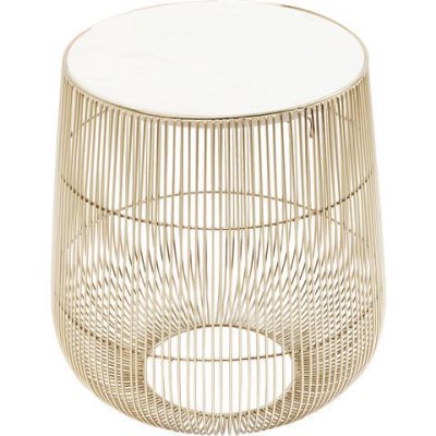 Столик приставной Beam White Marble Brass d:32cm 83736 в Киеве купить kare-design мебель свет декор