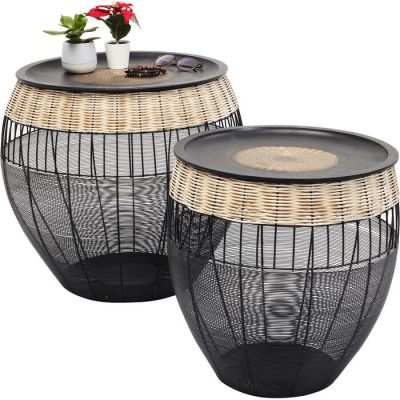 Столик приставний круглий KARE DESIGN African Drums (2/Set), d:46, (чорний) 84390 в Киеве купить kare-design мебель свет декор