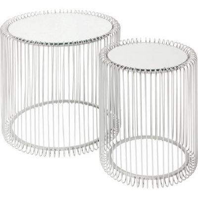 Столик приставной Wire Silver (2/Set) d:44cm 80899 в Киеве купить kare-design мебель свет декор