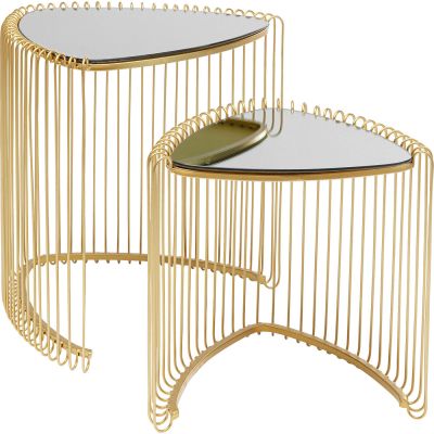 Приставной столик Wire Triangle Gold (2/Set) 86421 в Киеве купить kare-design мебель свет декор