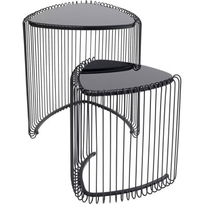 Приставной столик Wire Triangle Black (2/Set) 86422 в Киеве купить kare-design мебель свет декор