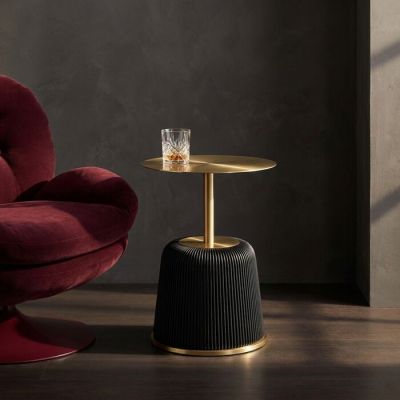 Столик приставний круглий KARE DESIGN Endless Vegas Black, d:40, (чорно-золотий) 87133 в Киеве купить kare-design мебель свет декор