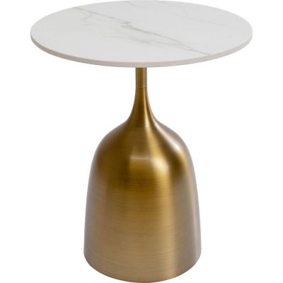 Столик приставний круглий KARE DESIGN Nube Tulip, d:45, (біло-золотий) 87276 у Києві купити kare-design меблі світло декор