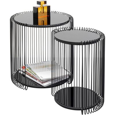 Столик приставний круглий KARE DESIGN Wire Double Black (2/Set), d:45, (чорний) 87441 в Киеве купить kare-design мебель свет декор