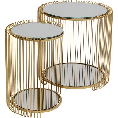 Приставний столик Wire Double Brass (2/Set) 87673 у Києві купити kare-design меблі світло декор