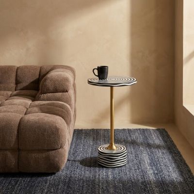 Столик приставний KARE DESIGN Domero Swirl Gold, d:25, (чорно-білий) 70327 у Києві купити kare-design меблі світло декор