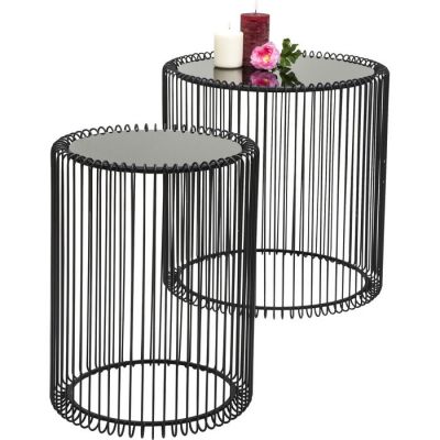Столик приставний круглий KARE DESIGN Wire Black (2/Set), d:45, (чорний) 79578 в Киеве купить kare-design мебель свет декор