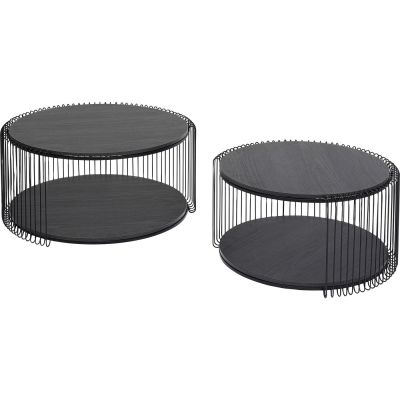 Coffee Table Wire Double Black Wood (2/Set) 87960 у Києві купити kare-design меблі світло декор