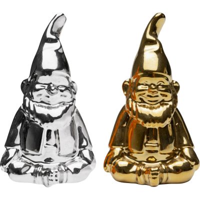 Salt and Pepper Shaker Gnome Silver/Gold (2/Set) 56621 в Киеве купить kare-design мебель свет декор