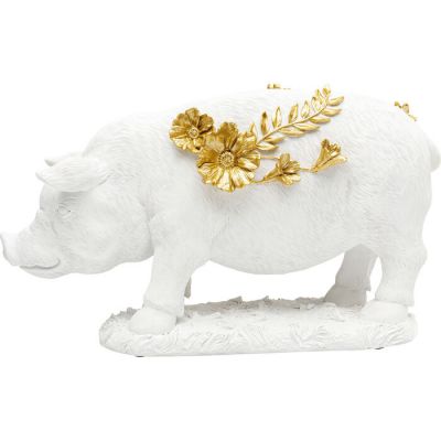 Deco Figurine Flower Pig White 21cm 57258 в Киеве купить kare-design мебель свет декор
