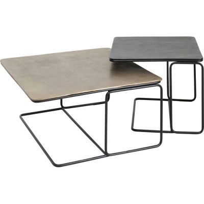 Столик журнальний квадратний KARE DESIGN Diego (2/Set), 70х70 см, (чорно-коричневий) 86411 у Києві купити kare-design меблі світло декор