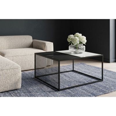 Столик журнальний квадратний KARE DESIGN Twice, 80х80 см, (чорно-білий) 86494 в Киеве купить kare-design мебель свет декор