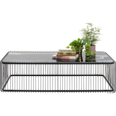 Кавовий столик Wire Glass Marble Black 145x70cm 86605 у Києві купити kare-design меблі світло декор