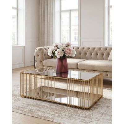 Столик журнальний Wire Double Brass 120x60cm, (золотий) 87817 в Киеве купить kare-design мебель свет декор