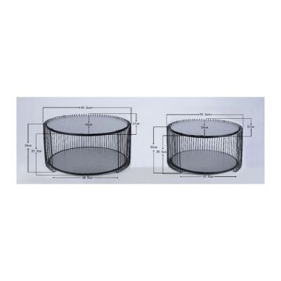 Столик журнальний Wire Double Bubble Black (2/Set), (чорний) 87819 в Киеве купить kare-design мебель свет декор