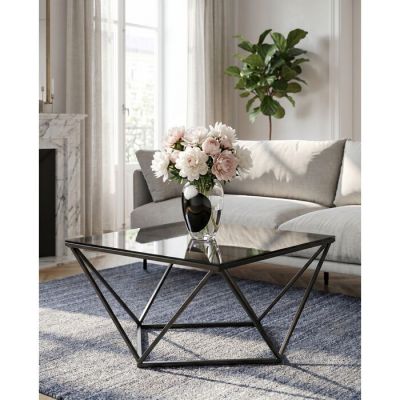 Кавовий стіл Cristallo Graphite 80x80cm, (хром) 70107 в Киеве купить kare-design мебель свет декор
