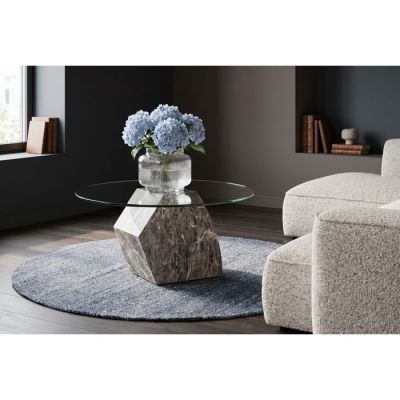 Столик журнальний круглий Rocky Ø90cm, (чорно-бежевий) 70702 в Киеве купить kare-design мебель свет декор