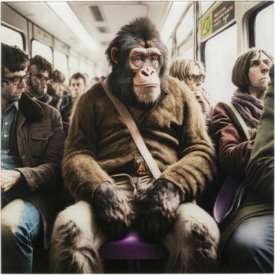 Картина на склі KARE DESIGN Commuter Monkey, 60х60 см 57011 у Києві купити kare-design меблі світло декор