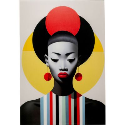 Картина на склі Muse Retro Lady Red 80x120cм, (різнокольоровий) 57668 у Києві купити kare-design меблі світло декор
