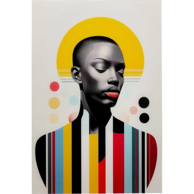 Картина на склі Muse Retro Lady Yellow 80x120cм, (різнокольоровий) 57669 у Києві купити kare-design меблі світло декор