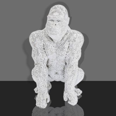 Велика фігура Shiny Gorilla Silver 80cm 61559 у Києві купити kare-design меблі світло декор