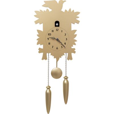 Часы настенные с кукушкой Cuckoo Bird Matt Gold 24x58cm 53390 в Киеве купить kare-design мебель свет декор