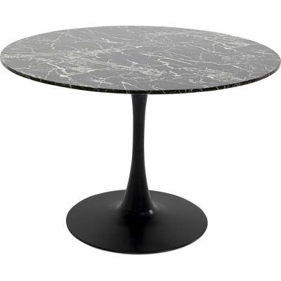 Стіл обідній круглий KARE DESIGN Schickeria Marbleprint Black, d:110, (чорний) 85896 в Киеве купить kare-design мебель свет декор