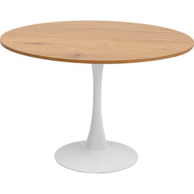Стіл обідній круглий KARE DESIGN Schickeria Oak White, d:110, (біло-коричневий) 86794 в Киеве купить kare-design мебель свет декор