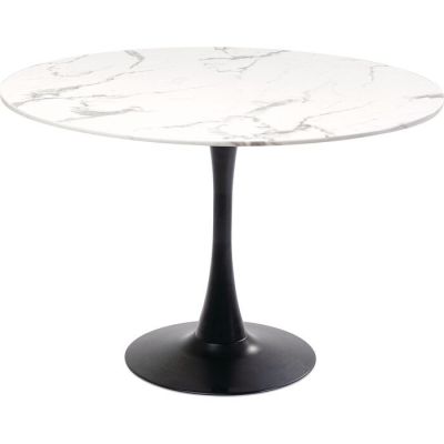 Стіл обідній круглий KARE DESIGN Schickeria Marble White Black, d:110, (чорно-білий) 86963 в Киеве купить kare-design мебель свет декор