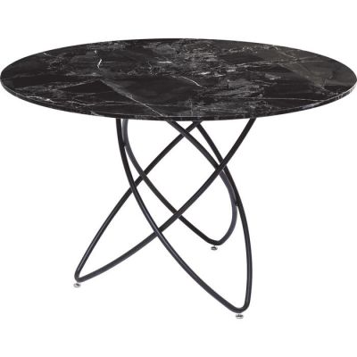 Стіл обідній круглий KARE DESIGN Molekular Black Marble Glass, d:120, (чорний) 87958 в Киеве купить kare-design мебель свет декор