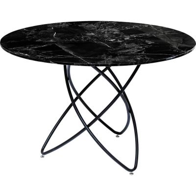 Стол Molekular Black Marble Glass Ø120cm 87958 в Киеве купить kare-design мебель свет декор