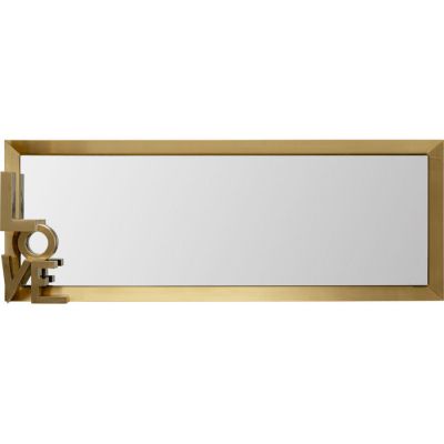 Дзеркало настінне прямокутне  KARE DESIGN Love Letters 3D, 110x40 см, (золотий) 71070 в Киеве купить kare-design мебель свет декор