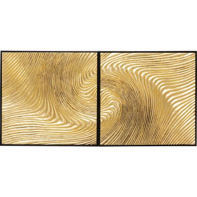 Об'ємна картина Wave Gold (2/Set) 120 см. 54796 у Києві купити kare-design меблі світло декор