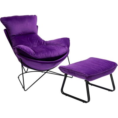 Крісло з пуфом-підставкою Snuggle Purple (2/part) 86843 у Києві купити kare-design меблі світло декор