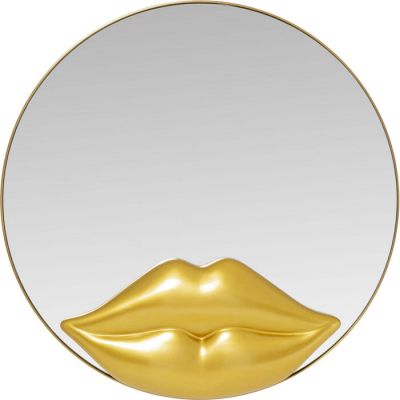 Дзеркало настінне фігурне KARE DESIGN Lips, d:100, (золотий) 70799 у Києві купити kare-design меблі світло декор