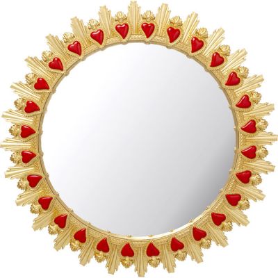 Дзеркало настінне фігурне KARE DESIGN Flaming Heart, d:81, (золотий) 70884 у Києві купити kare-design меблі світло декор