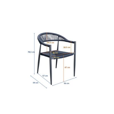 Стілець з підлокотниками KARE DESIGN Palma Grey, (сірий) 86854 у Києві купити kare-design меблі світло декор