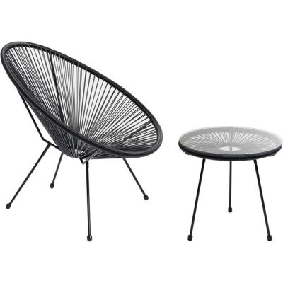 Стілець для вулиці та столик KARE DESIGN Acapulco Black (2/parts), (чорний) 47404 в Киеве купить kare-design мебель свет декор
