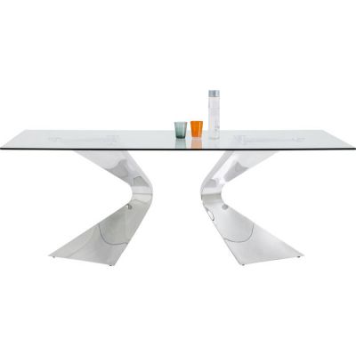 Стіл обідній прямокутний KARE DESIGN Gloria Chrome, 200х100 см, (прозорий) 81924 у Києві купити kare-design меблі світло декор
