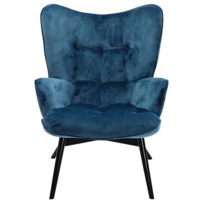 Крісло KARE DESIGN Black Vicky Velvet Bluegreen, (синій) 82609 в Киеве купить kare-design мебель свет декор